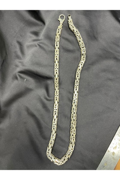 velvet gümüş 925 ayar kare kral zincir