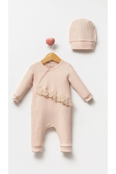 by bubbles Natural Waist Lace Baby Girl Romper