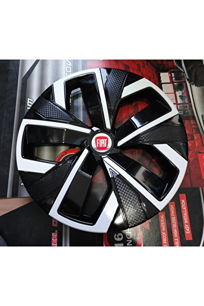 Universal Fiat Doblo /Punto Uyumlu 15 inç Beyaz Çıtalı Jant Kapağı 4'lü Takım Amblem Hediyeli