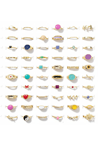 Ervalina 60'lı Mineli Figürlü Yüzük Seti Yılbaşı Özel