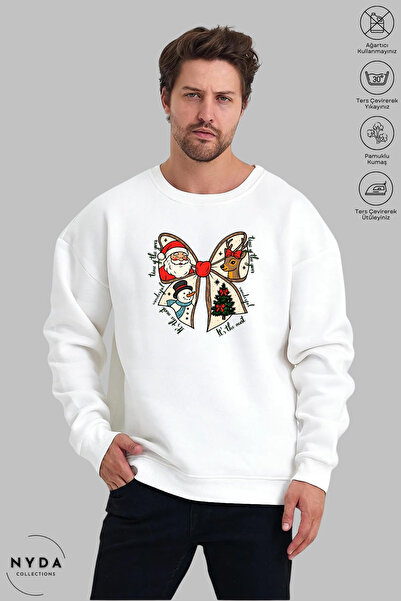 Nyda Collections Φούτερ Unisex με μακρυμάνικο φιόγκο Πρωτοχρονιάτικο με τύπωμ...