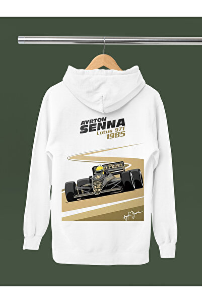 MAGORS Ayrton Senna Printed Cotton Long Sleeve Fleece-Lined 3 Thread Hooded F1 Sweatshirt