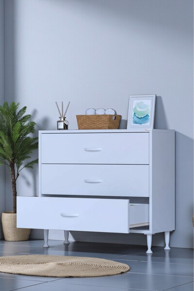 Eliusta Seçer 3 Çekmeceli 70 cm Banyo ve Mutfak Dolabı Beyaz 70x75x32,5 cm Ço...