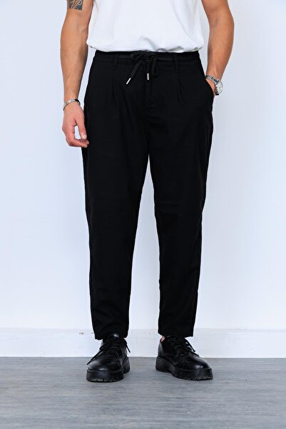 Megalomans Black Lace-up Trousers