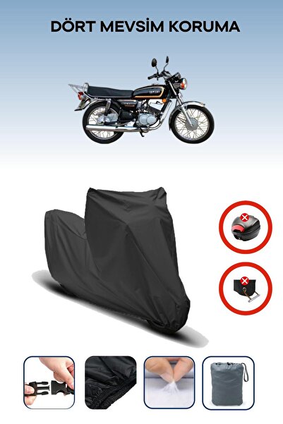 Breen قفل حقيبة خلفية أسود غير متوافق مع ياماها RX 135، قماش متوافق مع الدراجات النارية، 4 مواسم