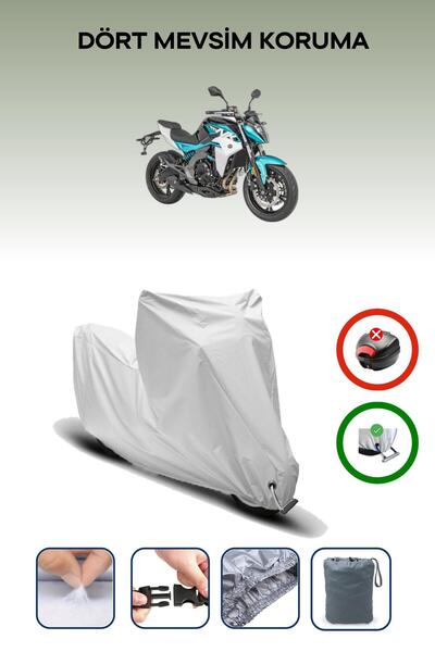 Breen غطاء دراجة نارية متوافق مع CFmoto 450NK باللون الرمادي مقاوم للماء