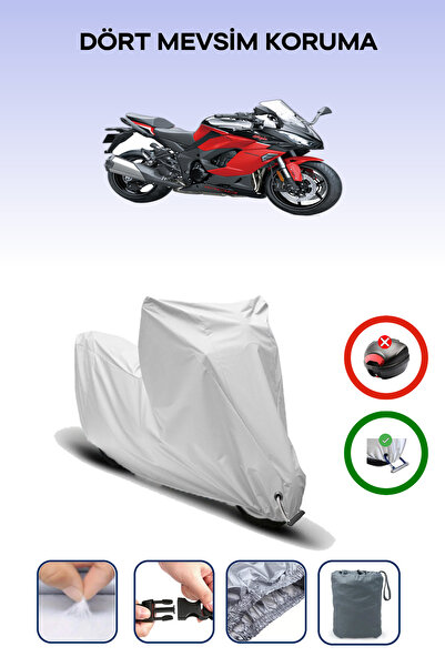 Breen غطاء دراجة نارية متوافق مع كاواساكي نينجا 1000 SX متوافق مع اللون الرمادي مقاوم للماء