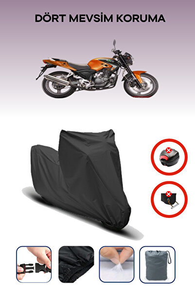 Breen قفل حقيبة خلفية أسود غير متوافق مع BuMoto/Jinling Ventura F250CC، قماش دراجة نارية متوافق، 4 مواسم