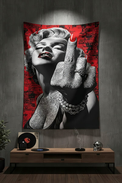 Nivendi Marilyn Monroe Orta Parmak Kumaş Duvar Örtüsü Ev Dekorasyon Duvar Hal...