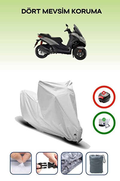 Breen Grey Lock Compatible Piaggio Mp3 300 Compatible Motorcycle Tarpaulin Wa...