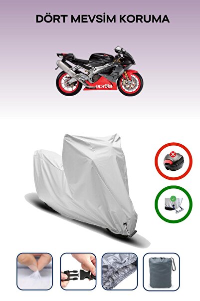 Breen Grey Lock Compatible Aprilia Rsv 1000 R Compatible Motorcycle Tarpaulin Waterproof