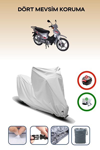 Breen Gray Lock Compatible Mondial 100 Km Compatible Motorcycle Tarpaulin Wat...