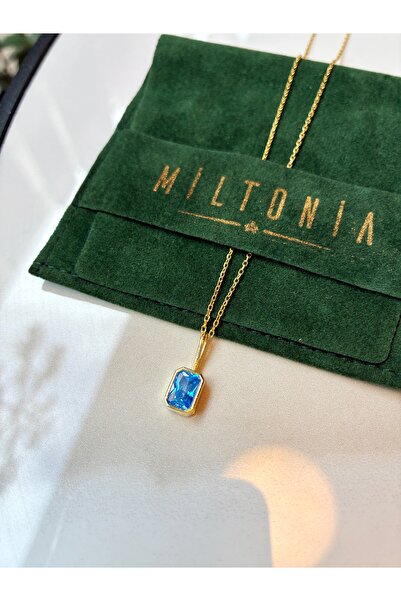 Miltonia Mavi Zirkon Taş 925s Gümüş Kolye