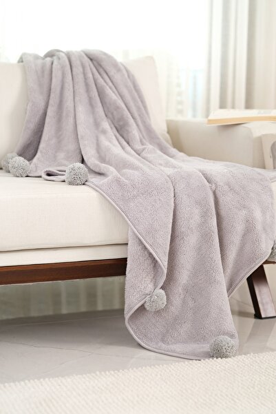 CAKKATEX Extra Soft Wellsoft Tv Blanket with Pompoms | Seat Blanket