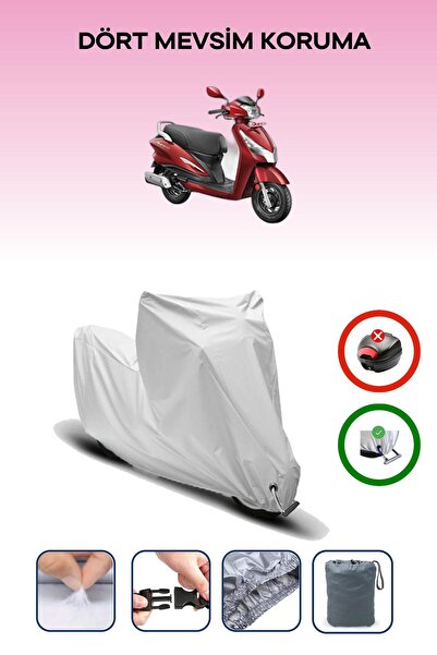 Breen Gray Lock Compatible Hero Duet 125 Compatible Motorcycle Tarpaulin Wate...