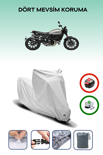 Breen Gray Lock Compatible Ducati Scrambler 1100 Pro Compatible Motorcycle Tarpaulin Waterproof