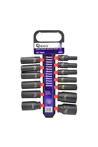 GEKO SET TUBULARE LUNGI DE IMPACT 1/2'' 10-32MM 13 PIESE