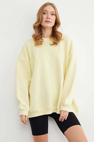 Fulla Moda 3 İplik Basic Oversize Sweatshirt