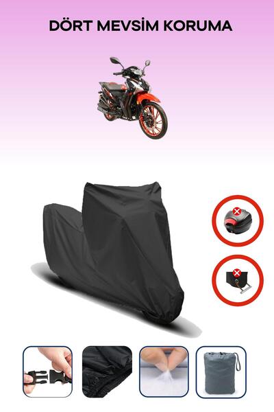 Breen قفل حقيبة خلفية أسود غير متوافق مع Arora Smart 50 X، قماش دراجة نارية متوافق، 4 مواسم