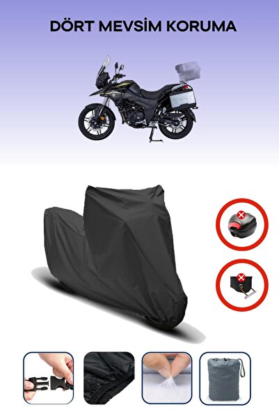 Breen Black Rear Bag Lock Incompatible Mondial Rx3-S Evo Compatible Motorcycle Tarpaulin, 4 Seasons