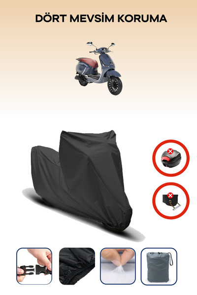 Breen حقيبة خلفية سوداء غير متوافقة مع RKS Dark Blue 125، قماش متوافق مع الدراجات النارية، 4 مواسم