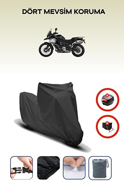 Breen Black Rear Bag Lock Incompatible Bmw F 900 Gs Adventure Compatible Motorcycle Tarpaulin, 4 Seasons