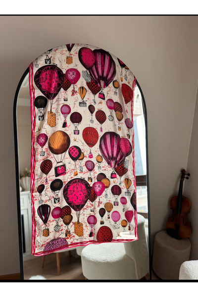 MODA Fuşya pembe ithal vual lüks ipek şal