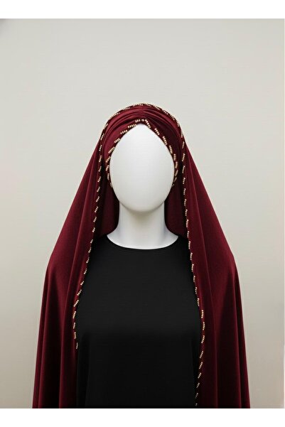 MERİT FASHION Kadife Kumaş Duvak ve Bone Gold İşlemeli Boyun Açık Bone&Duvak ...