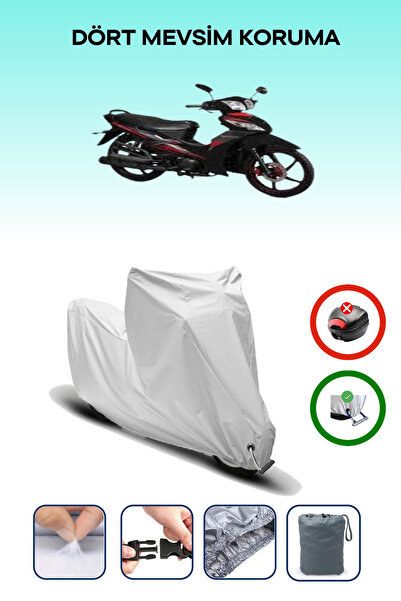 Breen غطاء دراجة نارية متوافق مع Kuba SJ100-16D متوافق مع اللون الرمادي مقاوم للماء