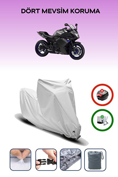 Breen Grey Lock Compatible Yamaha Xj 6 Diversion F Compatible Motorcycle Tarpaulin Waterproof
