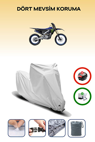 Breen Grey Lock Compatible Yamaha Yz 450 F Compatible Motorcycle Tarpaulin Waterproof