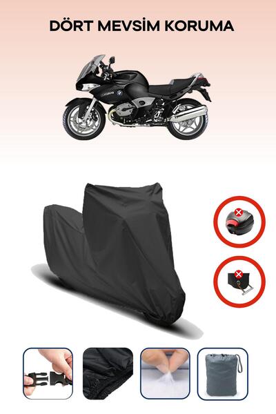 Breen قفل حقيبة خلفية أسود غير متوافق مع BMW R 1200 ST، قماش متوافق مع الدراجات النارية، 4 مواسم