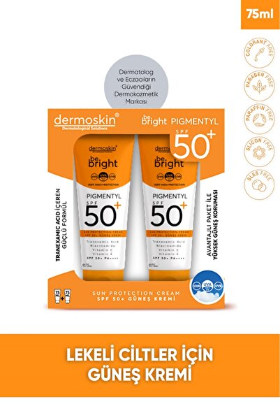Dermoskin 2'li Be Bright Pigmentyl SPF 50+ | UVA & UVB Koruyucu | Leke Karşıt...