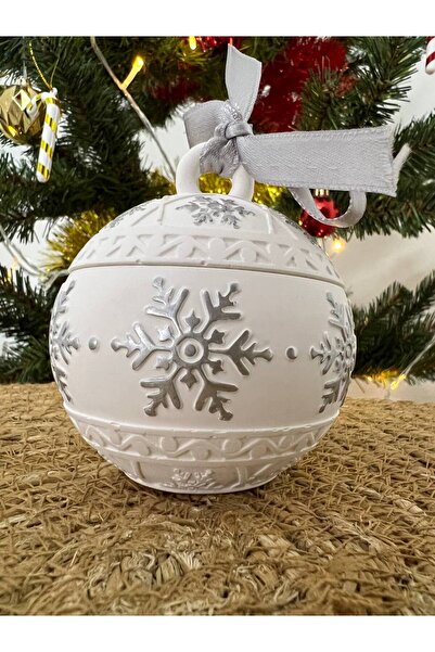 Love Candle Dekor Kar Topu Mum, Yeni Yıl Dekoru, İnci Toz Mum, Yılbaşı Süsü