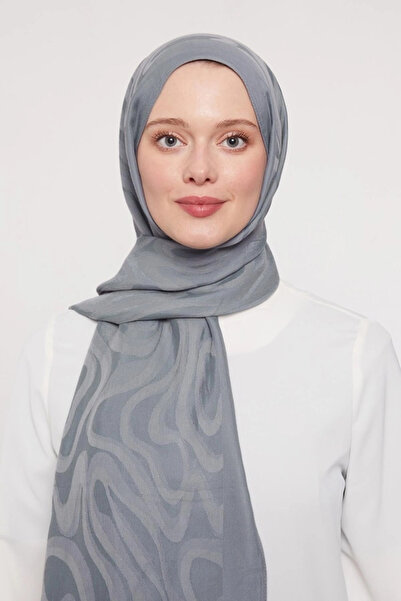 Levidor Abstract Pattern Grazi̇a Shawl - Light Blue