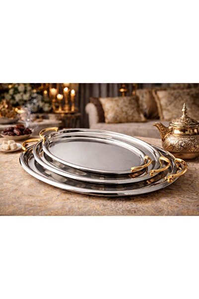 Dania Luxury serving tray set 🤍 Elegant metal design in three sizes for all your occasions