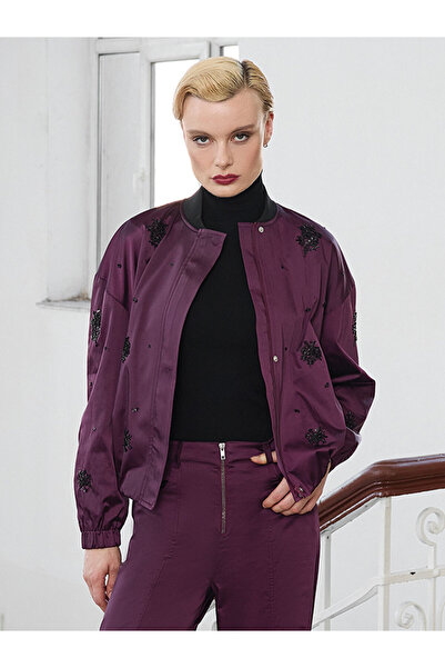 Unique Jachetă bomber brodată din material parașută