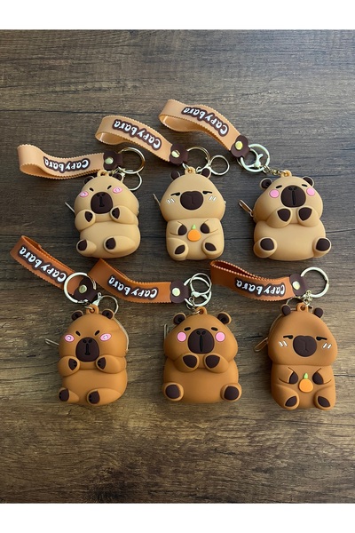 gülümse gel Kız Çocuk Capybara Silikon Cüzdan Bozuk para cüzdanı Kapibara Çan...