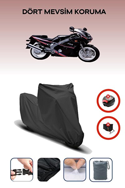 Breen قفل حقيبة خلفية أسود غير متوافق مع ياماها FZR 600، قماش دراجة نارية متوافق، 4 مواسم