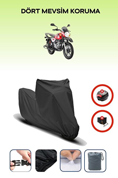 Breen Black Rear Bag Lock Incompatible with Bajaj Boxer Compatible Motorcycle Tarpaulin, 4 Seasons