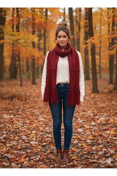 As Reyon Saçaklı Triko Atkı Şal