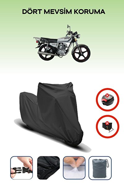 Breen حقيبة خلفية سوداء متوافقة مع قماش الدراجة النارية Kuba CG150، 4 مواسم