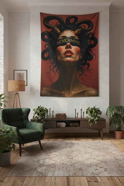 Nivendi Nevermind Medusa Kumaş Duvar Örtüsü Ev Dekorasyon Duvar Halısı Tapestry