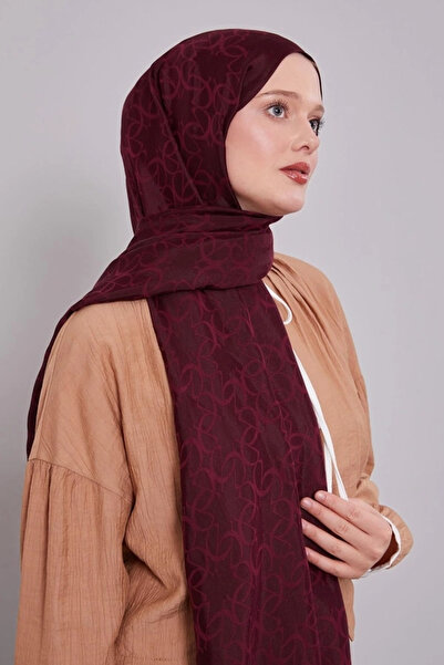 Levidor Geometric Pattern Grazia Shawl -Bordo