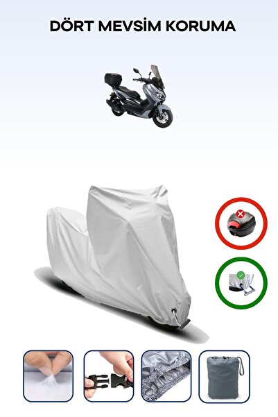 Breen غطاء دراجة نارية متوافق مع Kuba Novax 200 متوافق مع اللون الرمادي مقاوم للماء