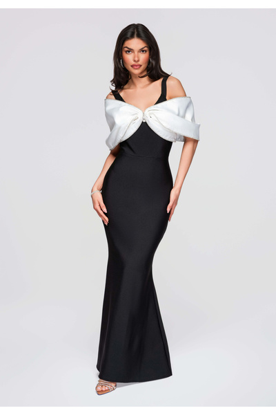 Larica by Ombre Evening Dress LA-OM-DLR288 - black