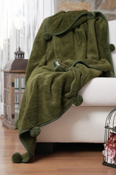 CAKKATEX Extra Soft Wellsoft Tv Blanket with Pompoms | Seat Blanket