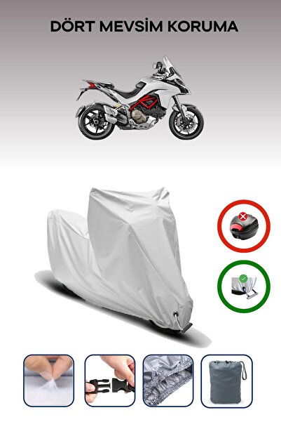 Breen Gray Lock Compatible Ducati Multistrada 1200S Compatible Motorcycle Tarpaulin Waterproof