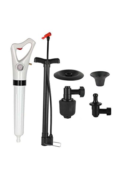 DRAMA HOME Water Drain Plunger Set with Gun Design White/Black