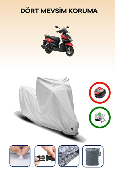 Breen غطاء دراجة نارية متوافق مع ياماها رايز آر، مقاوم للماء، باللون الرمادي